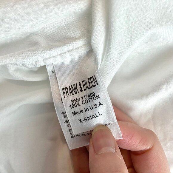 Frank & Eileen Relaxed White Cotton Button Down Shirt XS - Picture 9 of 9